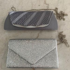 Grey/Silver Evening bags  X 2